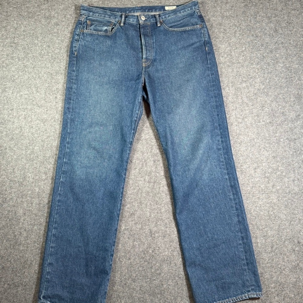 AYR The Slacker Jeans Medium Wash Relaxed Straight Leg 100% Cotton 34x32